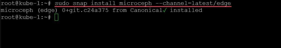 Instalando o armazenamento Microceph no nó Ubuntu Microk8s