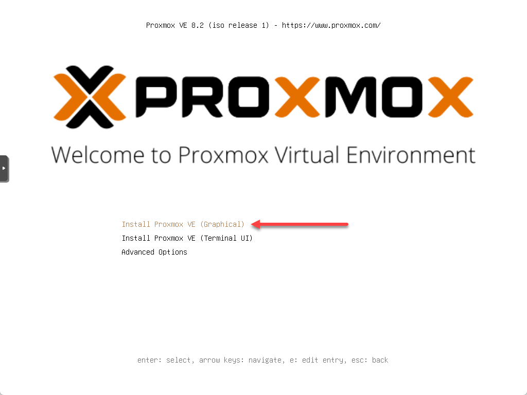 Iniciando a instalação do proxmox