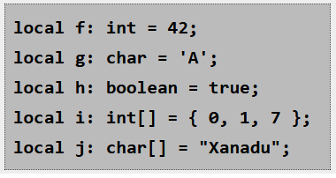 Código de exemplo da linguagem de programação Virgil (captura de tela da página da UCLA)